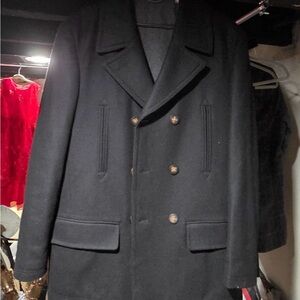 Michael Kors Black Double-Breasted Pea Coat